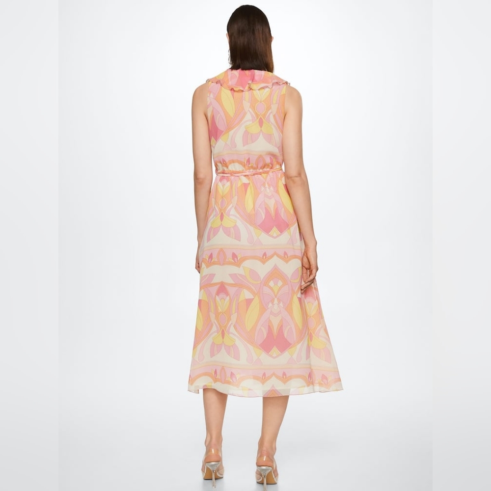 MANGO Ruffled printed dress - Picture 5 of 6